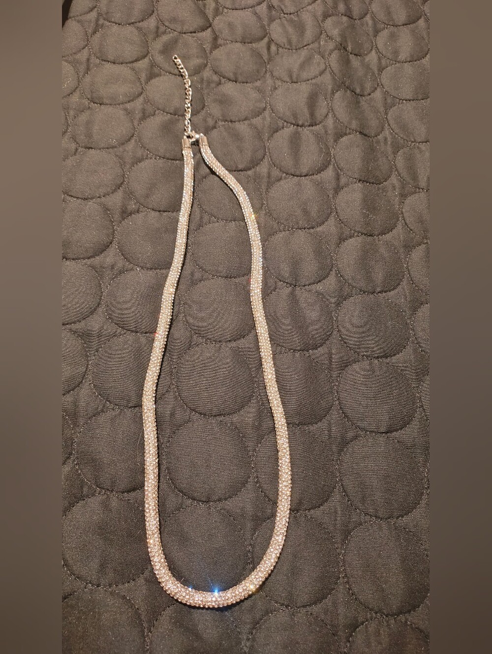 Anne Klein Silver-Tone Crystal Pavé Necklace